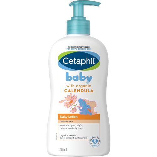 Cetaphil Baby Daily Lotion with Organic Calendula |Vitamin E | Sweet Almond & Sunflower Oils |13.5 Fl. Oz