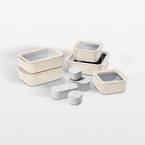 Caraway ® Cream 17-Piece Glass Food Storage Set