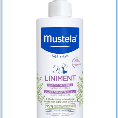 Mustela Liniment - No-Rinse Baby Cleanser for Diaper Change - with Extra Virgin Olive Oil - Fragrance-Free - 13.52 fl. Oz