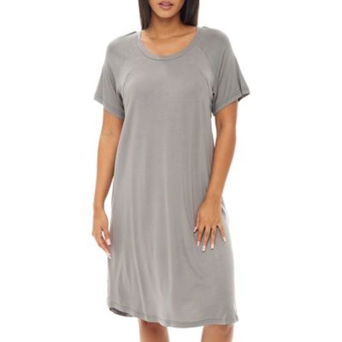 Adr Maternity Nursing Top T-shirt Dress Soft Knit Sleep Shirt W/ Zipper Breastfeeding Sleepwear Steel Gray Xl