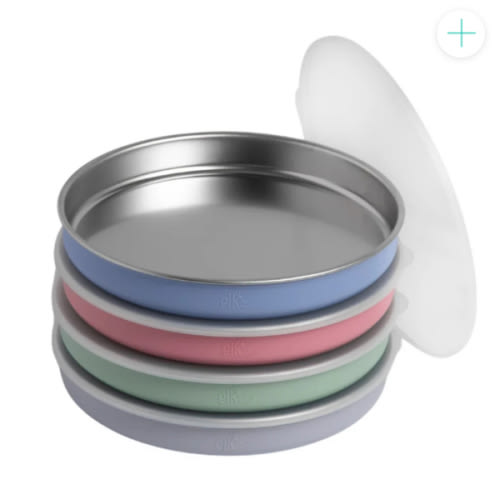 7.8" Stainless Steel Non-Divided Plates with Normal Sleeve (Sage/Blush/Lilac/MistyBlue)