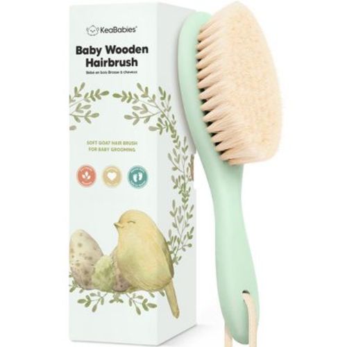 KeaBabies Baby Hair Brush, Oval Cradle Cap Brush, Soft Baby Brush for Infant, Newborn Hairbrush for Girls, Boys, Baby Scalp Brush (Oval, Vanilla)