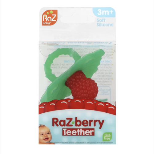 RaZ-berry Teether, 3 Months+, Green/Red, 1 Count