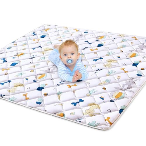Lilyvibebearhappy Premium Foam Baby Play Mat 47" X 47", Thicken One-Piece Crawling Mat, Non-Slip Cushioned Baby Playmats for Infants, Babies, Toddlers - Machine Washable for Easy Care