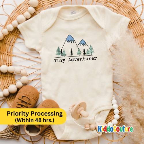 Tiny Adventurer Baby Onesie®, Adventure Baby Body Suit, Adventure Baby Outfit, Baby Travel Onesie®, Baby Camping Onesie®, KC-DKF2