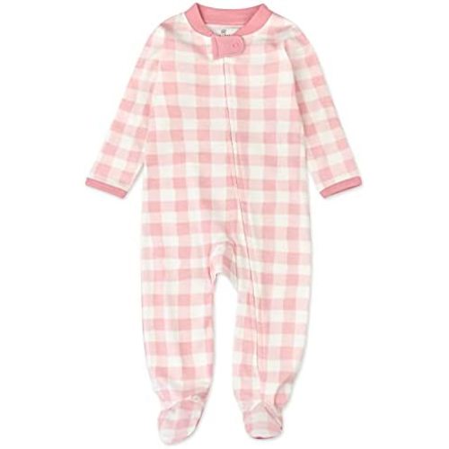 HonestBaby Sleep & Play Footed One-Piece Pajama Sleeper 100% Organic Cotton, Baby Girls
