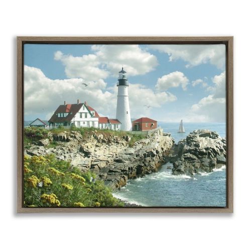 Stupell Industries Portland Lighthouse Peninsula Scene, 31" X 25"