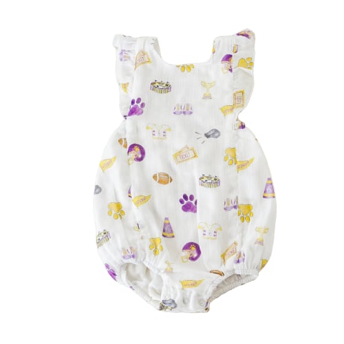 Let's go Tigers Organic Muslin Sunsuit