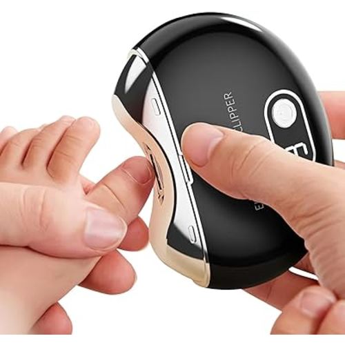 Automatic Electric Nail Clipper,with LCD Digital Display, Safety Baby Fingernail Nail Clipper, 3-Speeds Levels and Nail Clip Storage, USB Rechargeable Suitable for Babies,Children (Black)