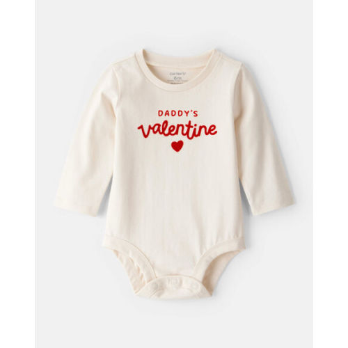 Baby Girl Daddy's Valentine Long-Sleeve Graphic Bodysuit - Cream - Carter's | Carter's