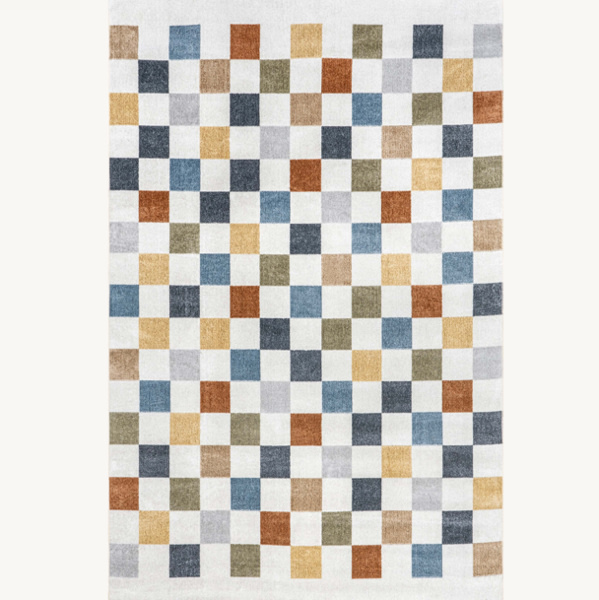 Carina Colorful Checkered Washable Rug | Multicolor – Rugs USA
