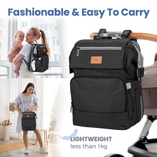 PILLANI Baby Diaper Bag Backpack - Baby Bag for Boys & Girls - Diaper Backpack - Large Travel Diaper Bags with Changing Pad - Baby Registry Search & Baby Shower Gifts - Newborn Essentials Must Haves