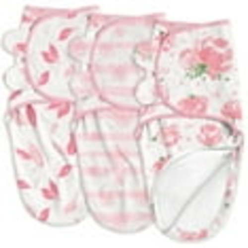 Gllquen Baby 3-Pack Baby Swaddles with Zipper 0-3 Months - Newborn Wearable Sleep Sacks Blanket Wrap for Girls, Pink Floral