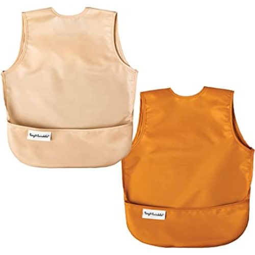 Tiny Twinkle Mess-Proof Apron Toddler Bibs w/Tug-Proof Closure, Baby Food Bibs, 2 Pack