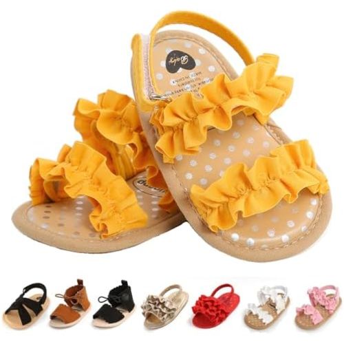 Infant Baby Boys Girls Sandals Summer Baby Wedding Dress Flat Shoes Newborn Crib Shoes First Walkers Prewalkers Shoes