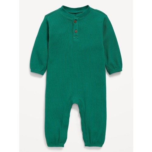 Long-Sleeve Waffle-Knit Henley One-Piece for Baby | Old Navy