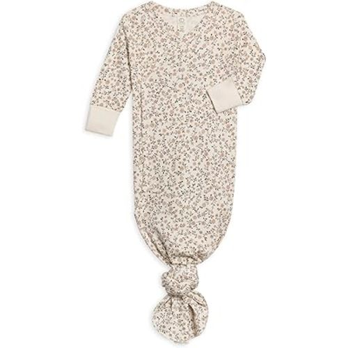 Colored Organics Baby Organic Cotton Knotted Gown - Infant Gown with Mitten Cuffs