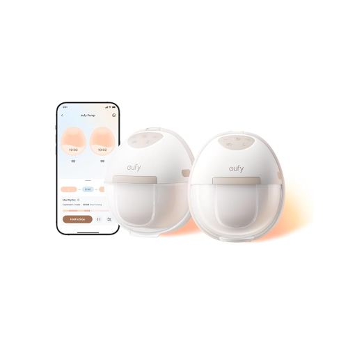 eufy Heated Wearable Breast Pump E20, 3 Heat Levels, Hands-Free Breast Pump with Innovative HeatFlow, Optimized Rhythm via App, Hospital-Grade Suction, Leakproof, Ultra-Slim and Quiet for in-Bra Use