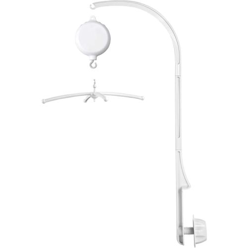 28 inches Crib Mobile arm with Mobile Music Box Spinner,（Music only，Rotating only，Music & Rotating），Volume Control，Bassinet Mobile Clip on Crib or Bassinet,28 in Crib Mobile arm