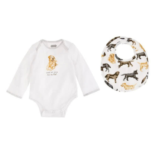Mud Pie Labrador Retriever Crawler Onesie and Bib Set – Carolina Girls