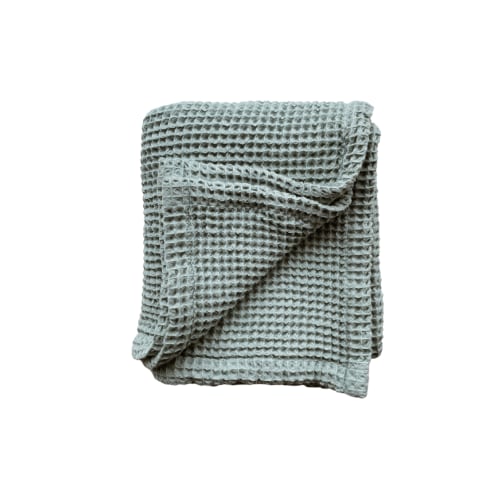 Cotton Baby Waffle Blanket - Dusty Blue – Oatmilk Baby