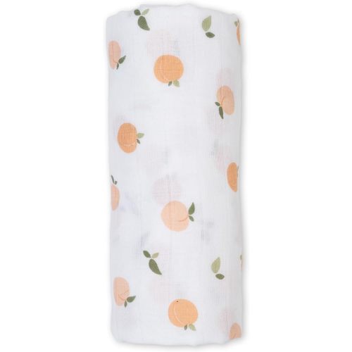 lulujo Baby Swaddle Blanket Unisex Softest 100% Cotton Muslin Swaddle Blanket Neutral Receiving Blanket for Girls & Boys| 40in x 40in| Baby Gift| Peaches