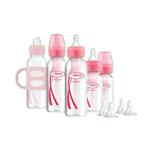 Dr. Brown's Baby First Year Transition Options+ Baby Bottles Gift Set, Pink