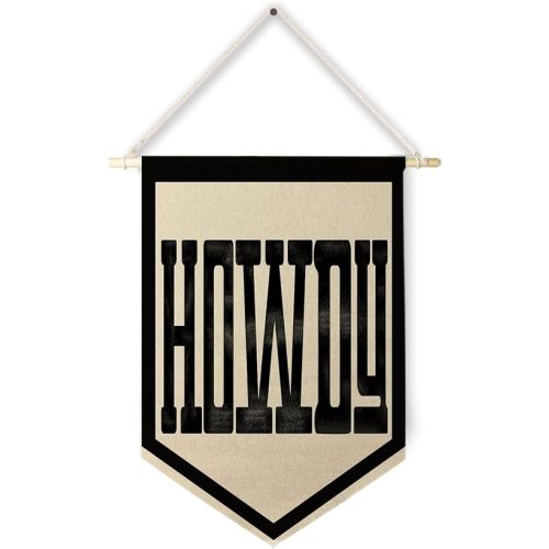 Qpenm Boho Western Howdy Hanging Wall Canvas Banner, Preppy Room Dorm Decor, Beige Black Preppy Trendy Hanging Pennant Flag Prints, Howdy Sign Room Decor, Western Wall Decor Poster&Prints