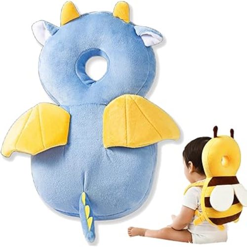 Wonderbaby Head Protection Backpack, Wonder Baby Backpack Head Protection Pillow, Adjustable Heads Protector for Baby Walking & Crawling, Super Soft (Dinosaur)