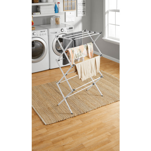 Mainstays Expandable Steel Laundry Drying Rack, White