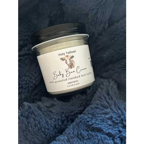 Baby Bum all-natural, organic, diaper rash cream with tallow from 100% grassfed, finished beef