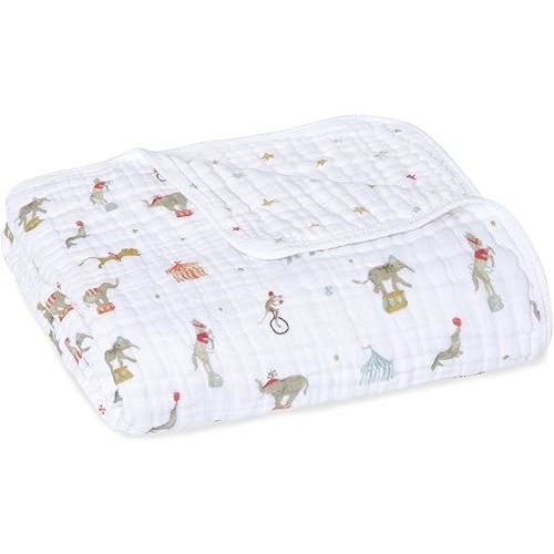 aden + anais Essentials Dream Blanket, Muslin Baby Blankets for Girls & Boys, Ideal Lightweight Newborn Nursery & Crib Blanket, Elephant Circus