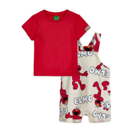 Sesame Elmo Baby Boys 2-pc. Sesame Street Shortall Set