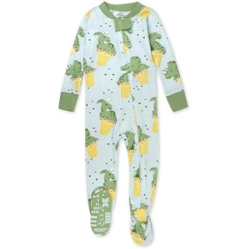 Non-slip Footed Pajamas One-piece Sleeper Zip-front Pjs 100% Organic Cotton for Baby Boys