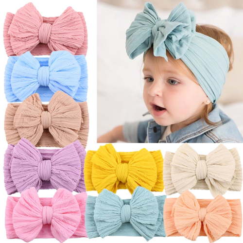 Dalrosia 3PCS Baby Bows Headbands Nylon Baby Girl Headbands Soft Handmade Hairbands Toddler Hair Accessories for Girls Baby Newborn Infant Kids