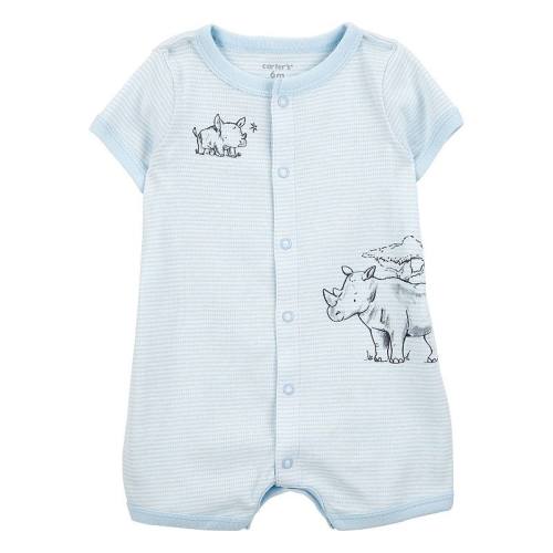 Baby Boy Carter's Rhino Striped Short-Sleeve Romper
