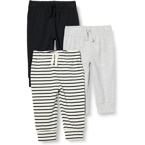 Amazon Essentials Unisex Toddlers and Babies' Cotton Pull-On Pants, Multipacks
