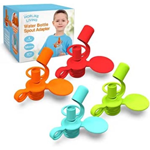 Water Bottle Spout Adapter For Kids No-Spill Silicone Water Bottle Spout  Food Pouch Tops Water