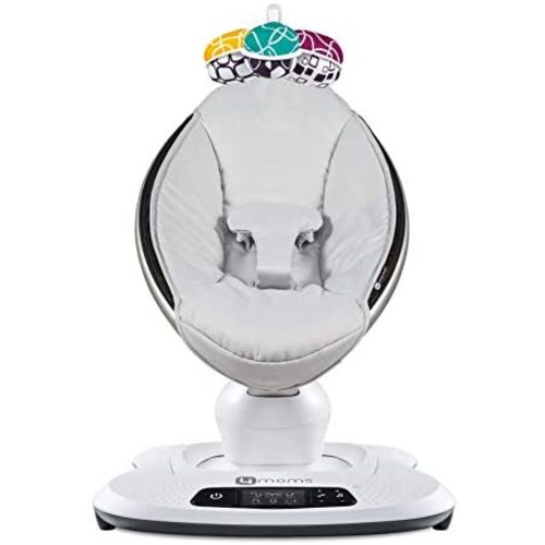 4moms® mamaRoo 4 Multi-Motion™ Baby Swing, Bluetooth Baby Rocker with 5 Unique Motions, Cool Mesh Fabric, Grey