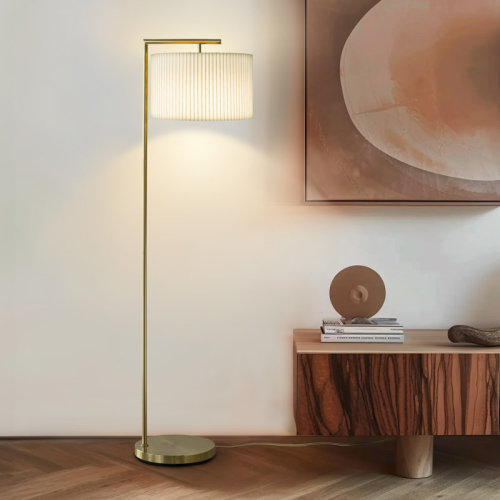 Brightech Montage Modern 60 in. Mid-Century Modern LED Floor Lamp with Fabric Drum Shade & Reviews | Joss & Main