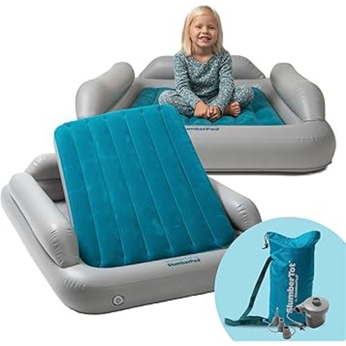 Amazon.com: SlumberPod SlumberTot Inflatable Toddler Travel Bed - Portable Kids Air Mattress with Safety Bumpers - Perfectly Sized Ideal for Travel or Home Use - Includes Electric Pump : Baby