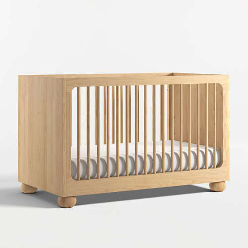 Emery Natural Oak Wood Convertible Baby Crib