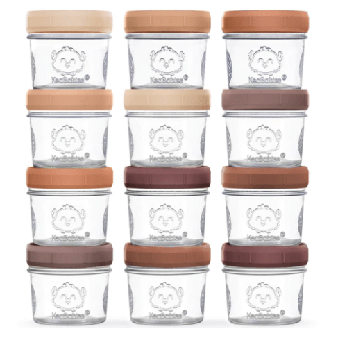KeaBabies Food Prep Jars (Glass Containers)- 12 pack