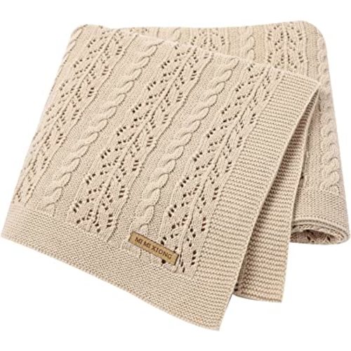 LAWKUL Neutral Baby Blankets Cotton Baby Girl Receiving Blankets Infant Swaddle Baby Blanket Newborn Gender Neutral Nursery Decor Size 40x30 Inches