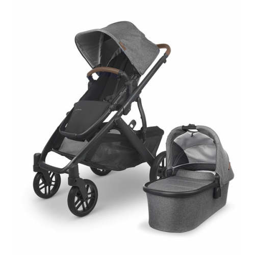 UPPAbaby Vista V2 Stroller- Greyson (Charcoal Melange/Carbon/Saddle Leather) - New, Open box