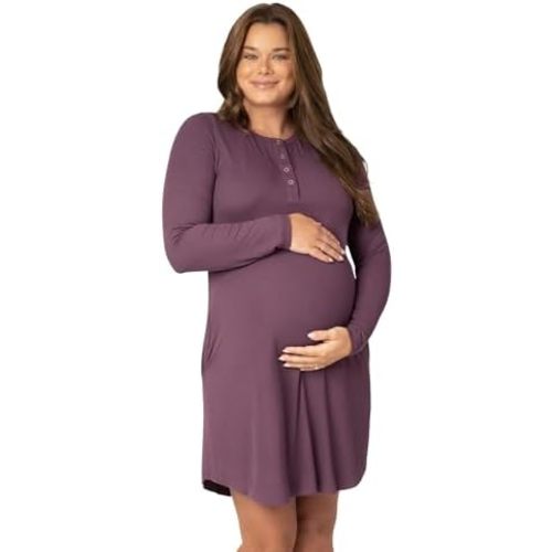 Kindred Bravely Riley Maternity & Nursing Nightgown, Ribbed Postpartum Pajamas