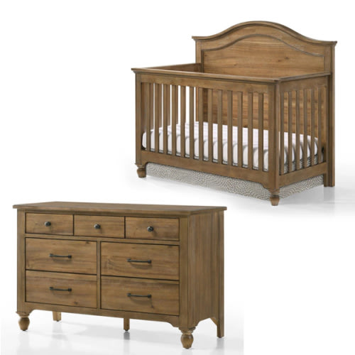 Westwood Highland 2 Piece Nursery Set in Sand Dune - Crib and Dresser – Bambi Baby
