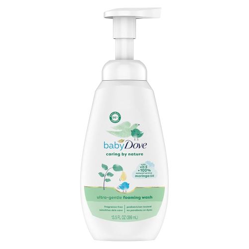 Baby Dove Ultra Gentle Foaming Wash Caring By Nature Cleanse and Nourish Baby’s Skin Contains Vitamin E and 100% Natural Moringa Oil 13.5 fl oz