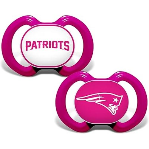 BabyFanatic Girls Pink Pacifier 2-Pack - NFL New England Patriots - Officially Licensed League Gear