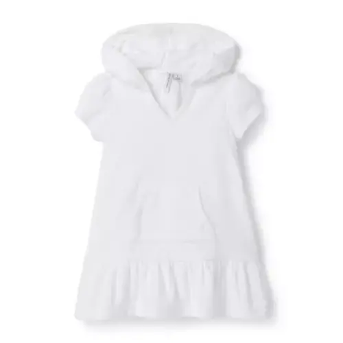 Girl White Hooded Terry Swim Cover-Up by Janie and Jack